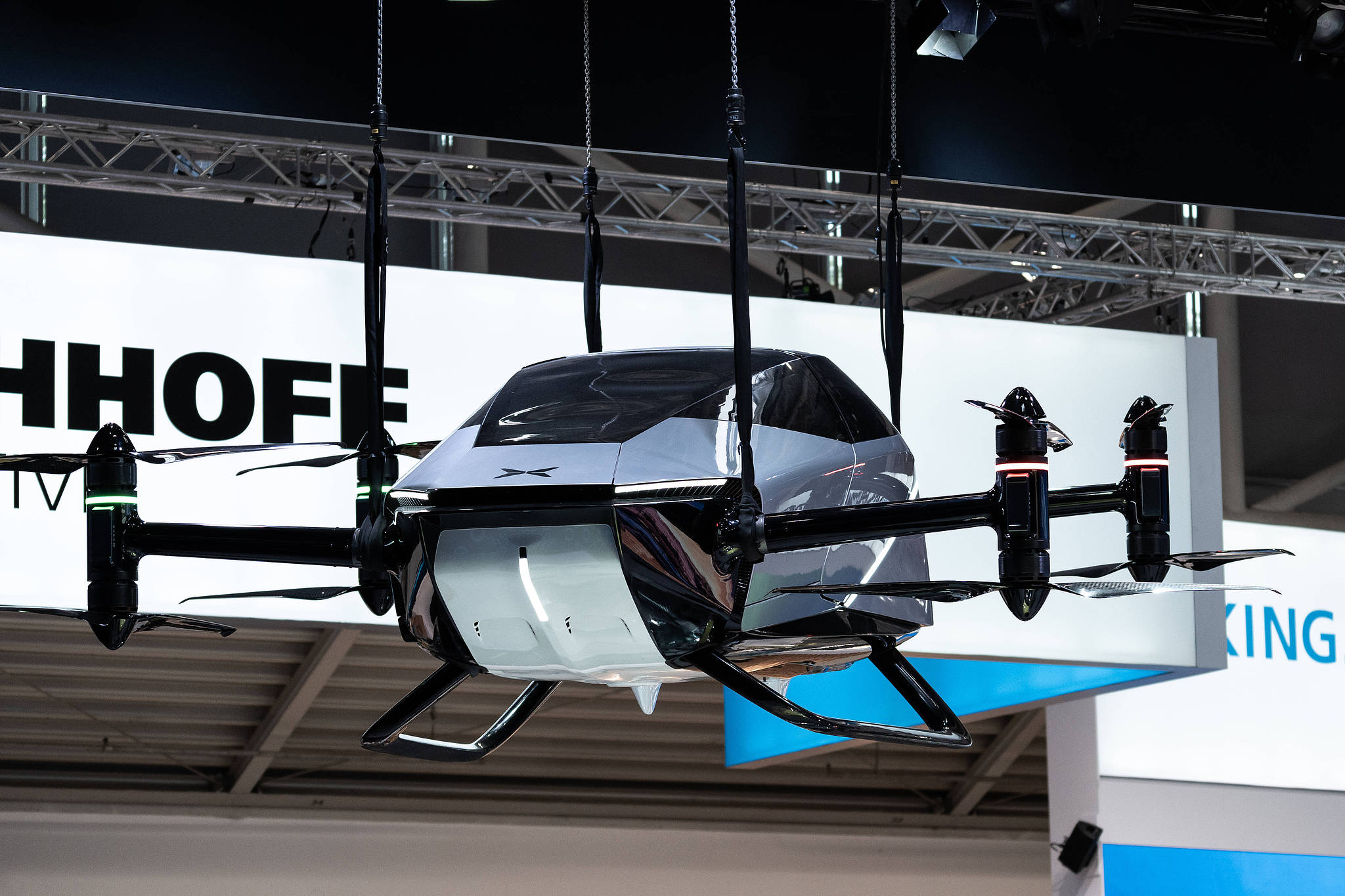 A flying car from Xpeng is displayed at the Munich car show, September 10, 2025. /VCG
