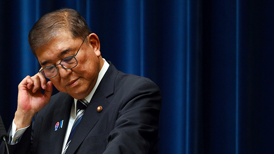 Japanese Prime Minister Shigeru Ishiba announces his resignation at his office in Tokyo, Japan, September 7, 2025. /CFP