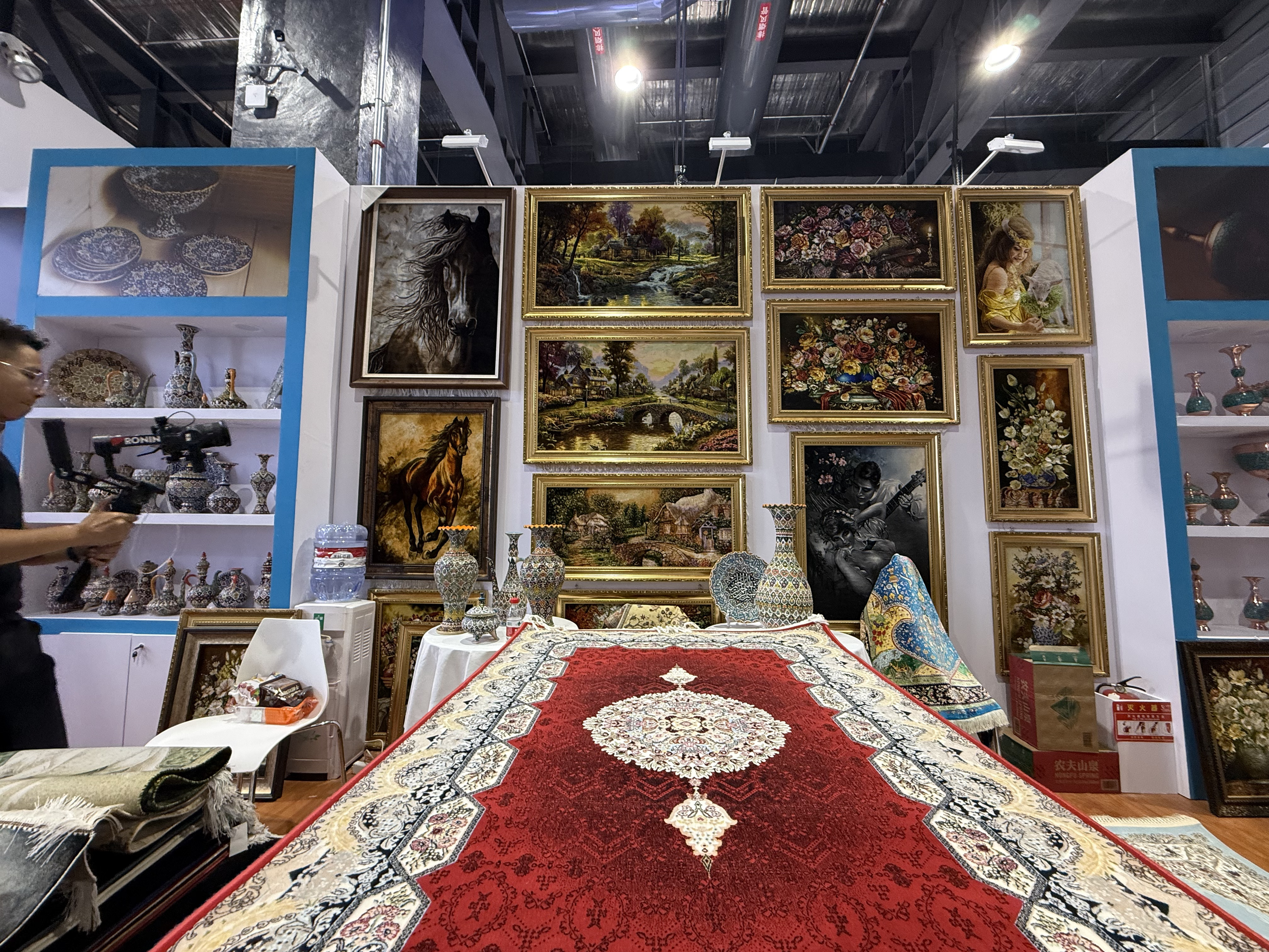 Rugs and tapestry displayed at the international pavilion, CIFTIS 2025, Beijing. /Zaruhi Poghosyan
