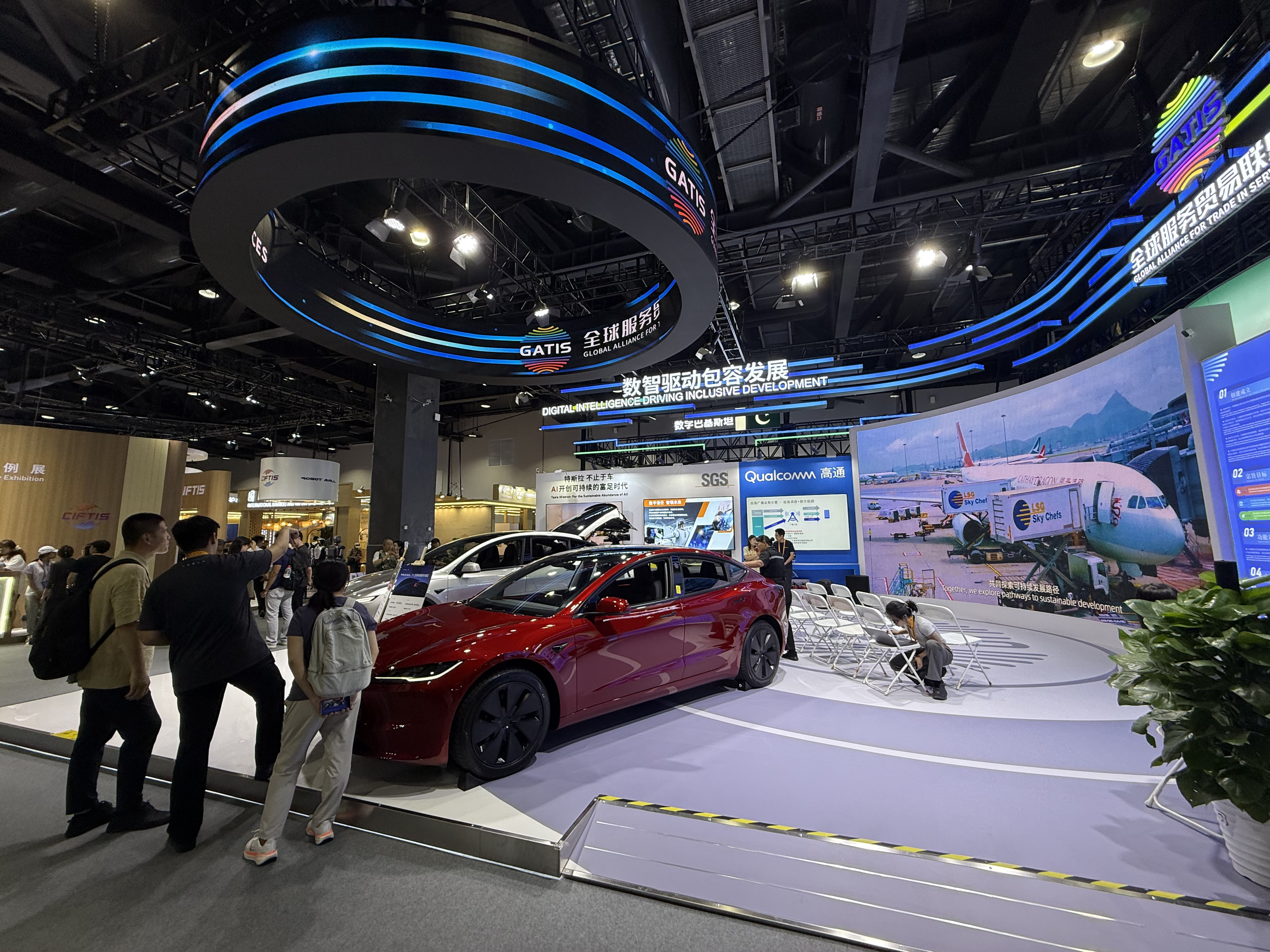 A car is displayed at the international pavilion, CIFTIS 2025, Beijing. /Zaruhi Poghosyan