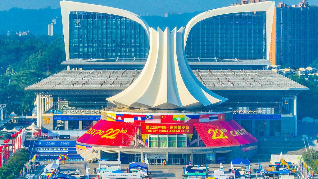 The Nanning International Convention and Exhibition Center for the 22nd China-ASEAN Expo and the 22nd China-ASEAN Business and Investment Summit, September 16, 2025. /VCG