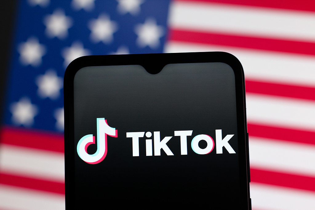 The TikTok logo is seen displayed on a smartphone screen, September 15, 2025. /VCG