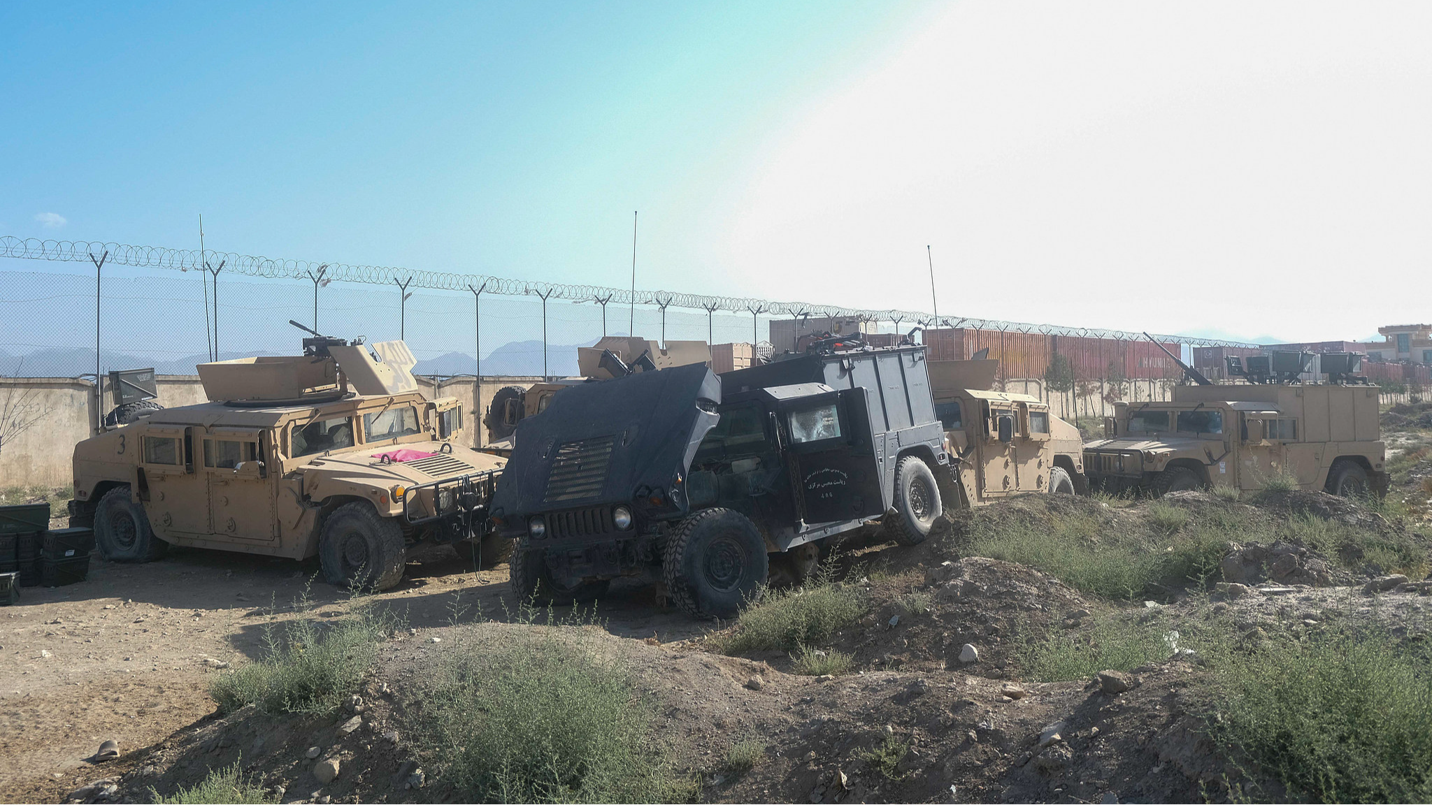 Taliban patrol in Bagram Air Base in Afghanistan, September 1, 2021. /VCG