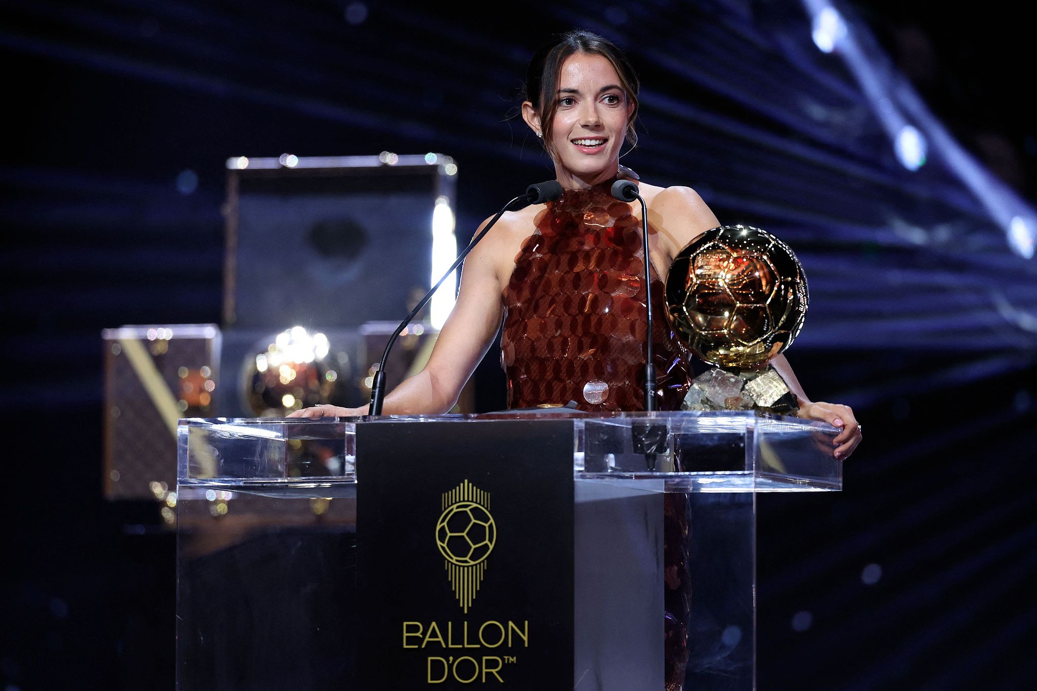 Aitana Bonmati of Barcelona wins the women's Ballon d'Or Award in Paris, France, September 22, 2025. /VCG