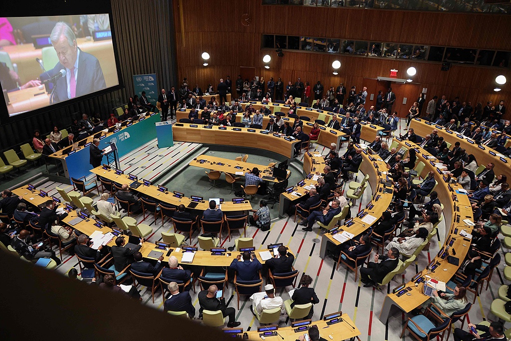 UN Secretary General Antonio Guterres addresses the 