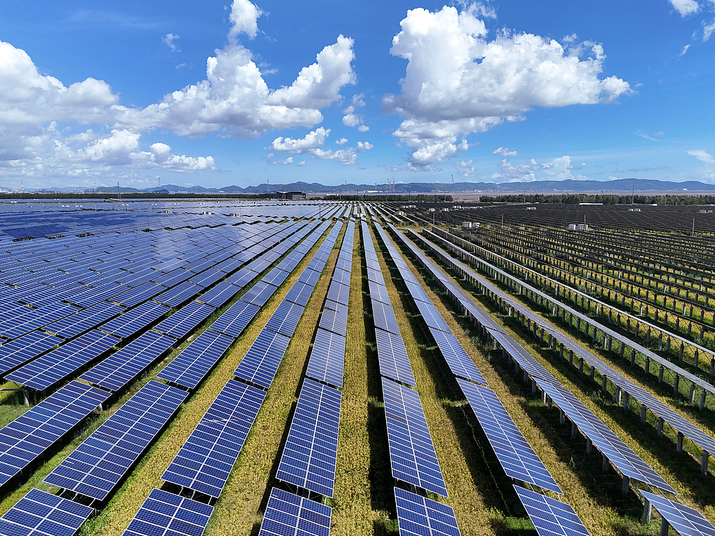 A solar power plant in Wenzhou City, eastern China's Zhejiang Province, September 18, 2025. /VCG