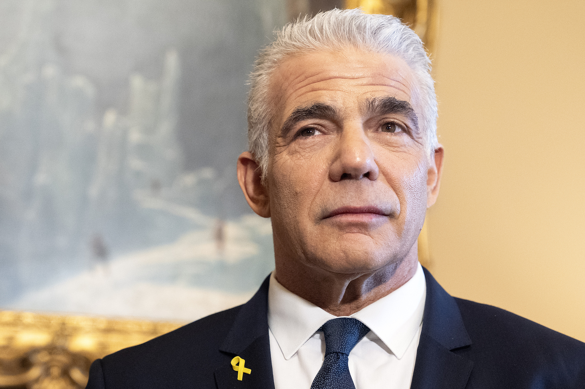 Israeli opposition leader Yair Lapid on capital hill in Washington, April 9, 2024. /VCG