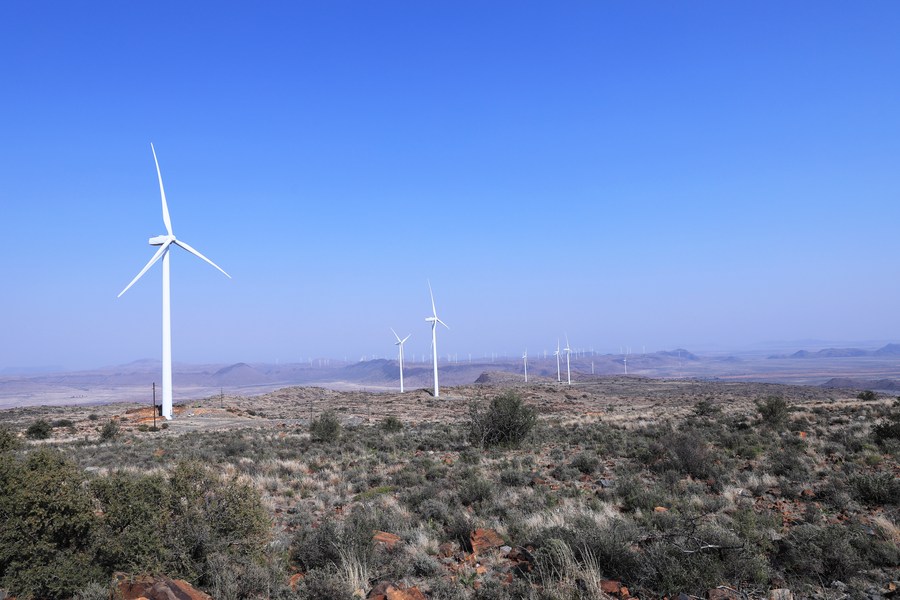 Wind turbines of Longyuan South Africa Renewables (Pty) Ltd.'s De Aar Wind Power Project in De Aar, South Africa, August 10, 2023. /Xinhua