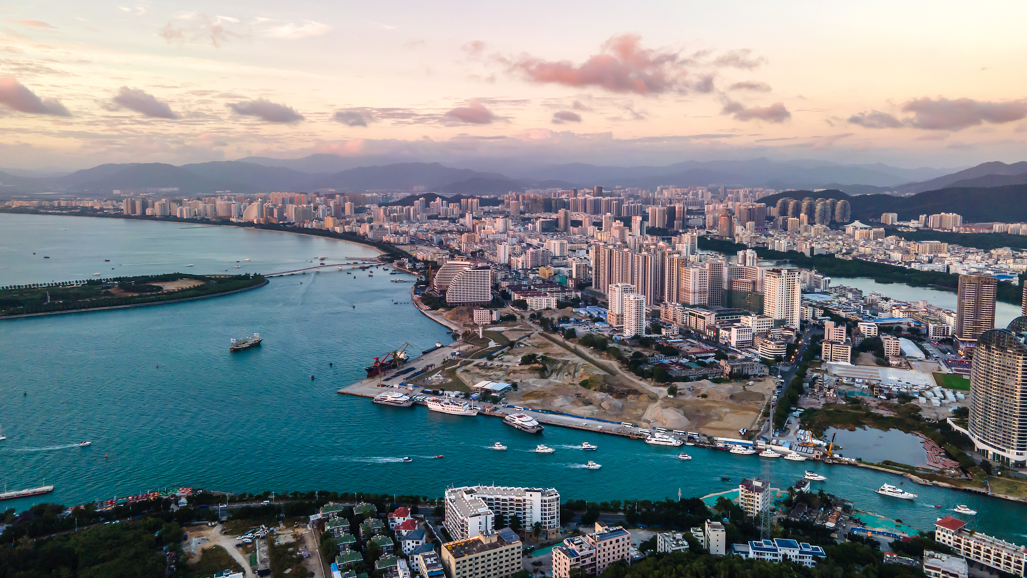 An aerial view of Sanya city. /CFP