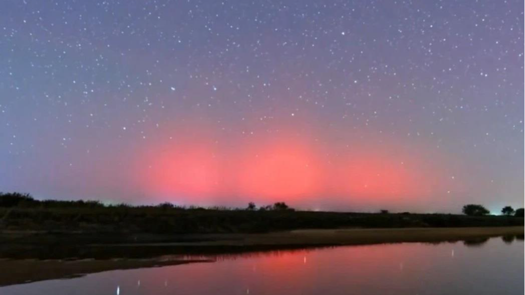 Auroras light up the sky in Jiamusi, northeast China's Heilongjiang Province. /CMG