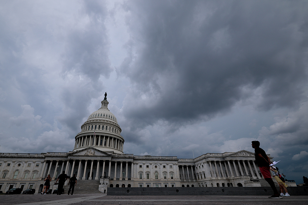 Storm clouds hover over the US Capitol in Washington, DC, on July 1, 2025. /VCG