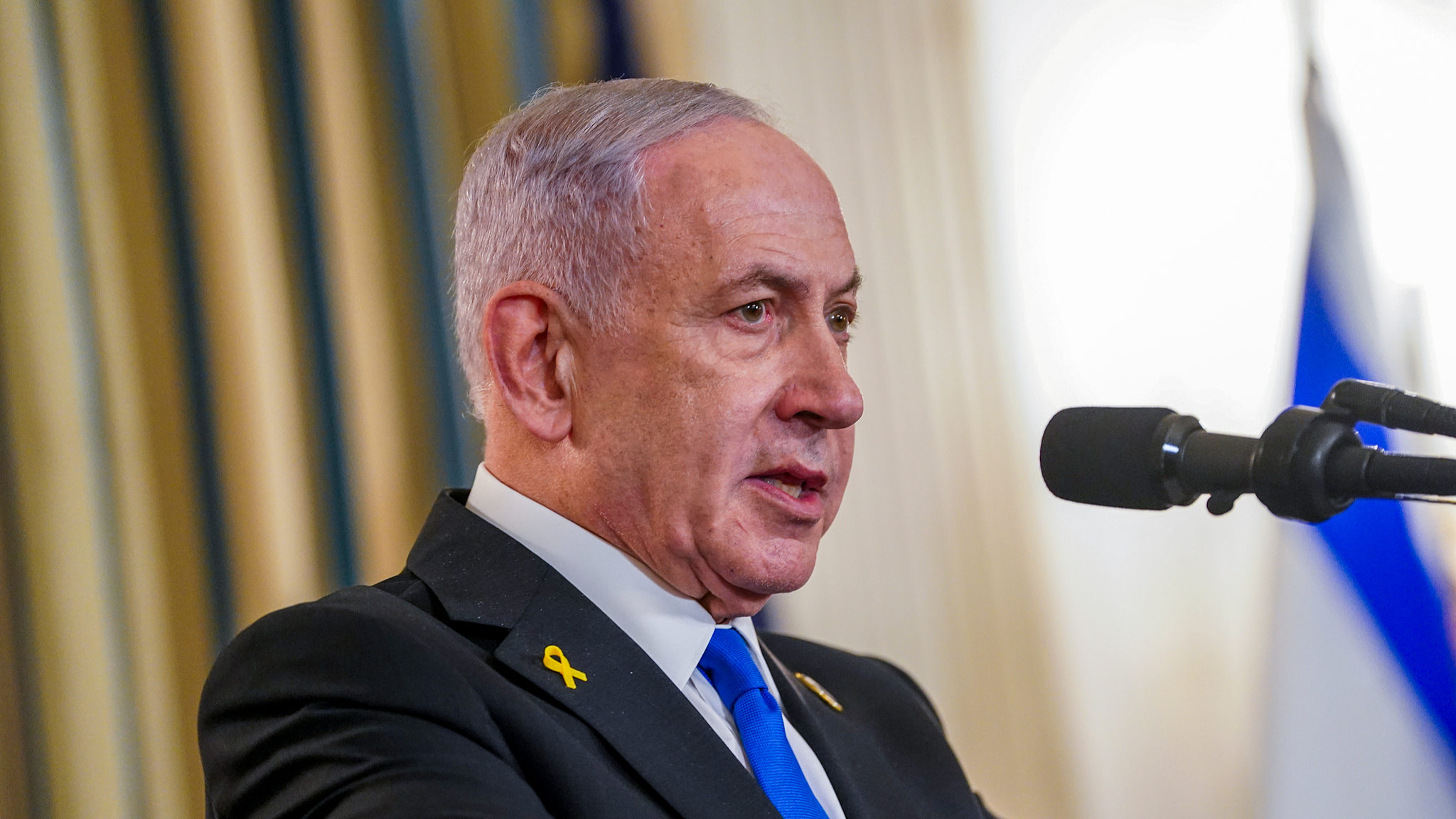 Israeli Prime Minister Benjamin Netanyhu during a press conference in the State Dining Room of the White House in Washington, D.C., U.S., September 29, 2025. /VCG