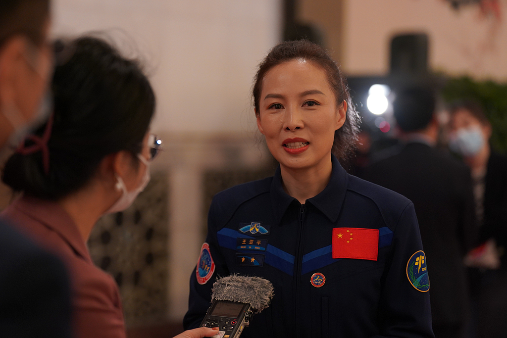 Wang Yaping was elected as a delegate to the 20th National Congress of the Communist Party of China in 2022. /VCG