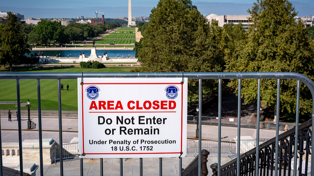 The West Lawn of the Capitol and the National Mall on the first day of a government shutdown, Washington, DC, the United States, October 1, 2025. /VCG