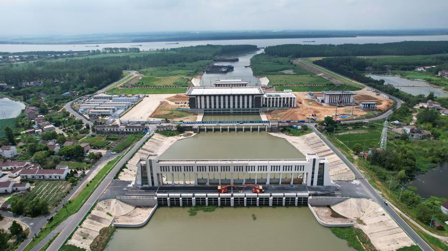 The Fenghuangjing Pumping Station, which is part of the Yangtze-to-Huaihe Water Diversion Project, in Wuhu, east China's Anhui Province, July 27, 2025. /Xinhua