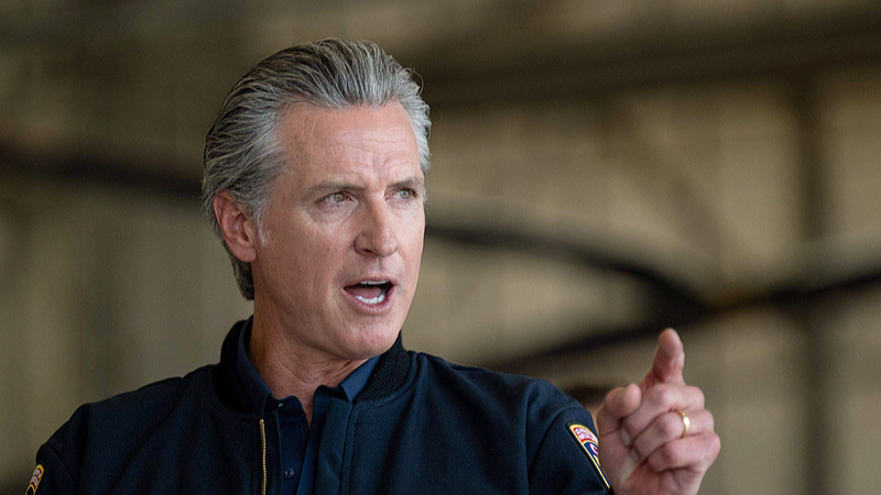 California Governor Gavin Newsom speaks at a news conference at McClellan Airport in Sacramento, California, U.S., July 31, 2025. /VCG
