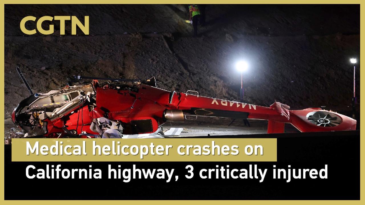 Medical helicopter crashes on California highway, 3 critically injured ...