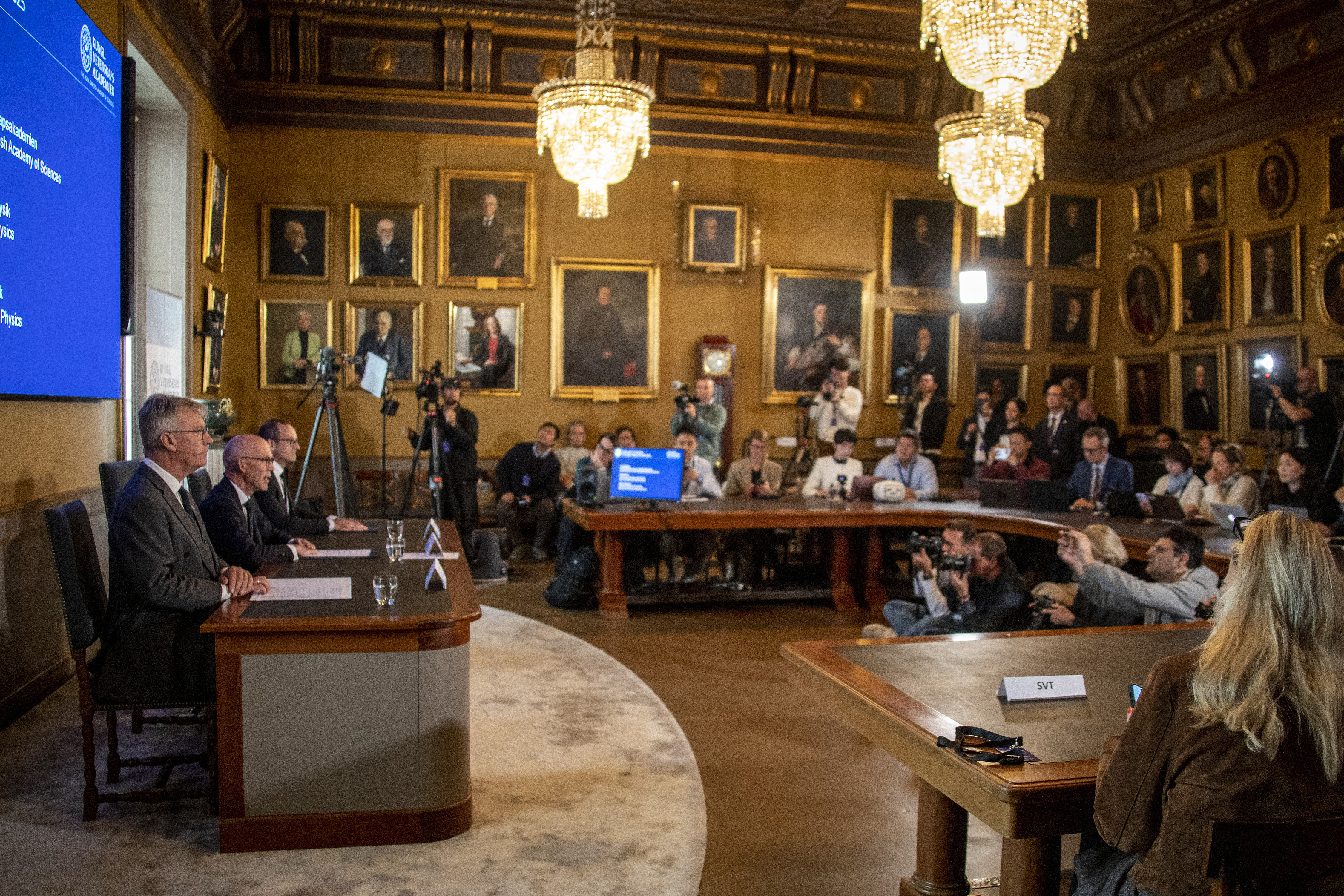 Announcement of the 2025 Nobel Prize in Physics, Stockholm City, Sweden, October 7, 2025. /VCG