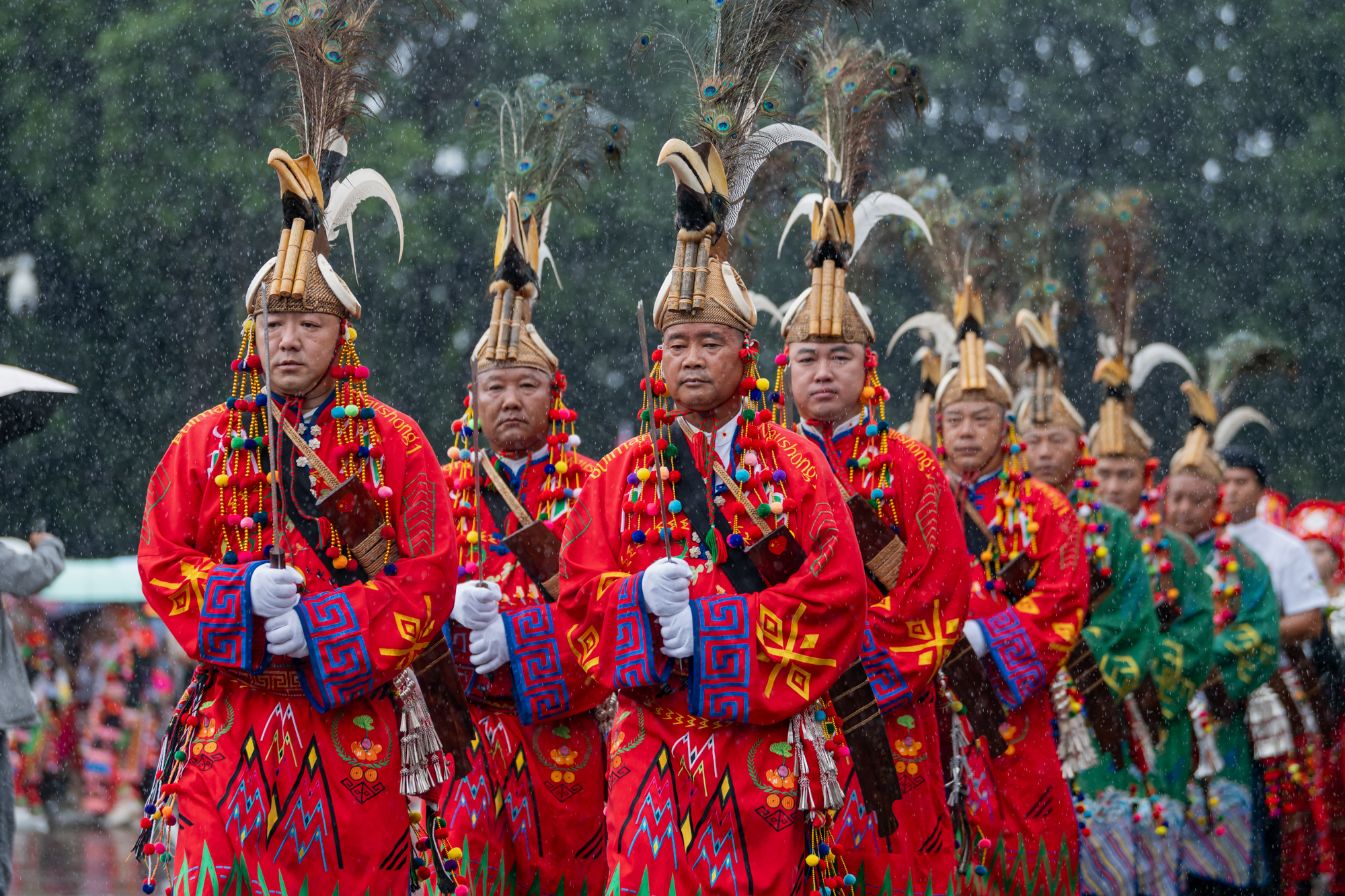 Jingpo people gather for the Munao Zongge Festival in Longchuan County, Yunnan Province. /CGTN