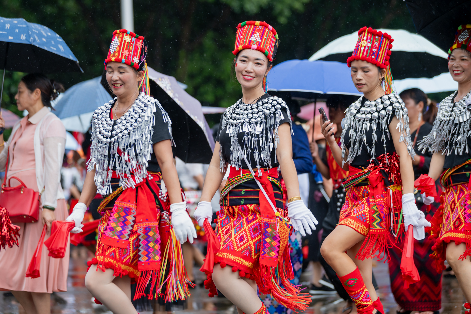 Jingpo people gather for the Munao Zongge Festival in Longchuan County, Yunnan Province. /CGTN