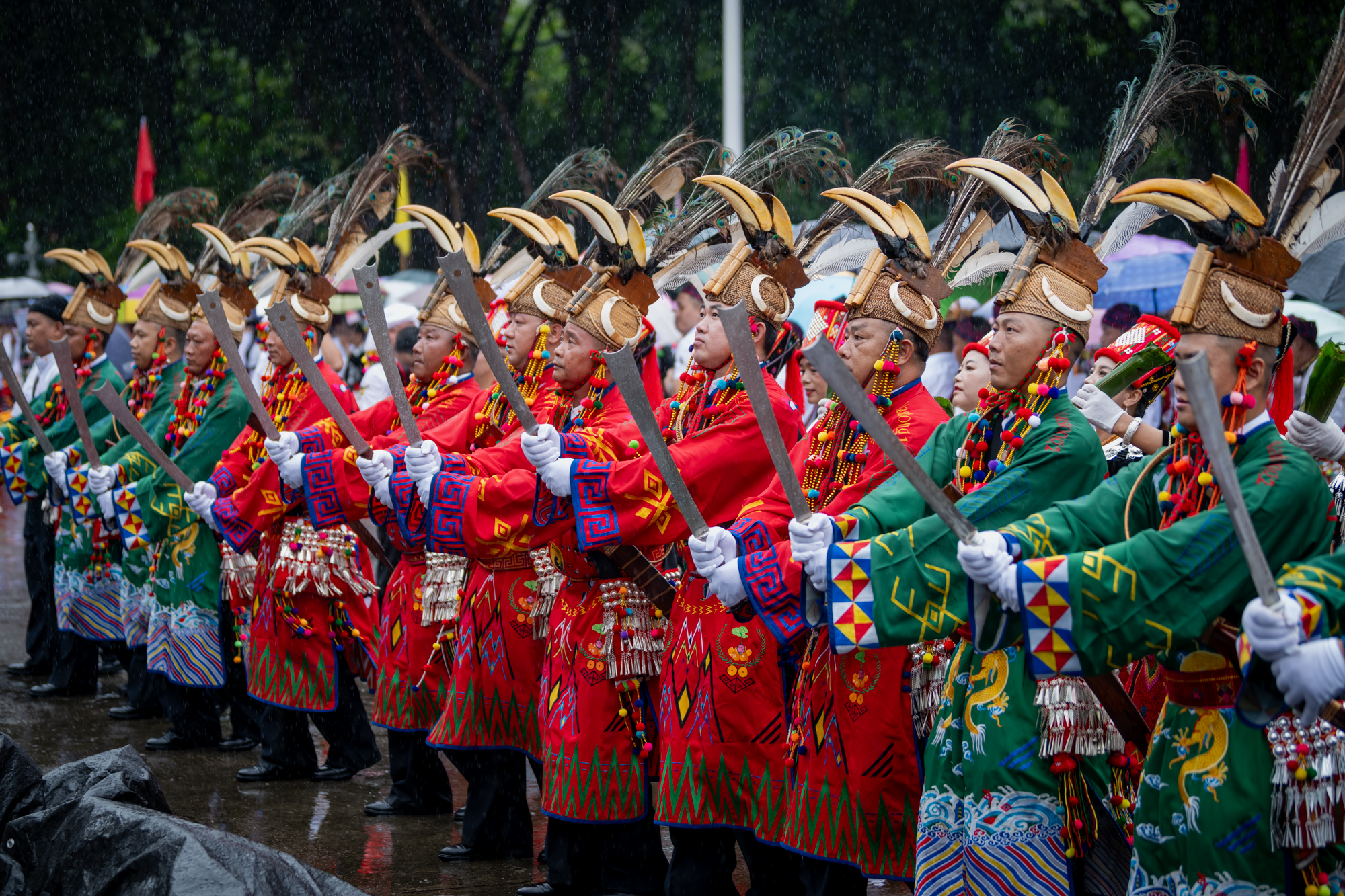 Jingpo people gather for the Munao Zongge Festival in Longchuan County, Yunnan Province. /CGTN