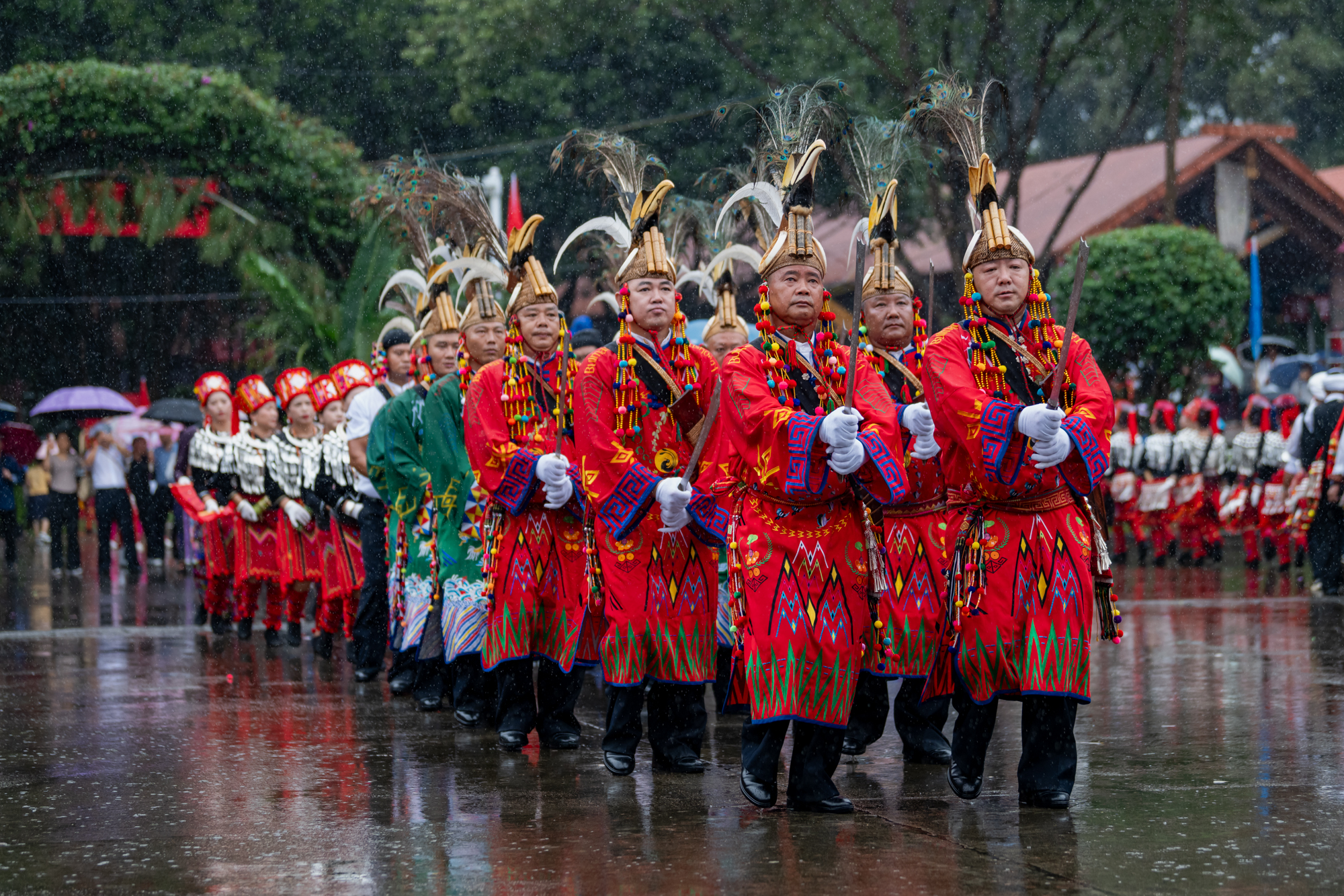 Jingpo people gather for the Munao Zongge Festival in Longchuan County, Yunnan Province. /CGTN