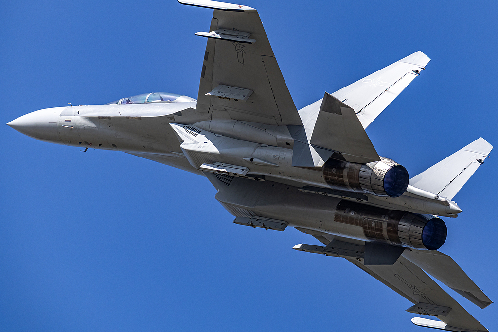 A J-16 fighter jet performs at the Changchun Air Show in Changchun, northeast China's Jilin Province, September 23, 2025. /VCG