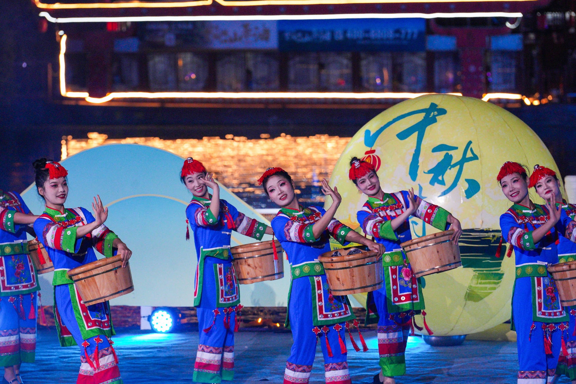 A waterborne poetry festival is held in Tongren City, southwest China's Guizhou Province, on October 1, 2025. /Photo provided to CGTN
