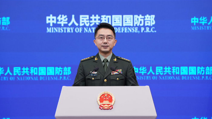 Spokesperson Jiang Bin for Chinese Ministry of National Defense during a press conference in Beijing, China, October 10, 2025. /The Ministry of National Defense
