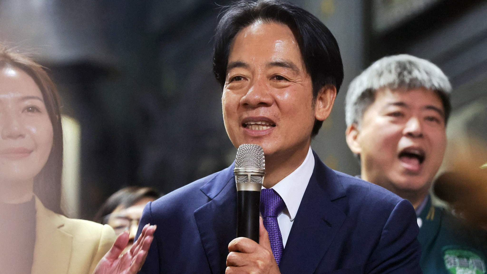 Lai Ching-te speaks at an election event in Taipei, China's Taiwan region, December 26, 2023. /CFP