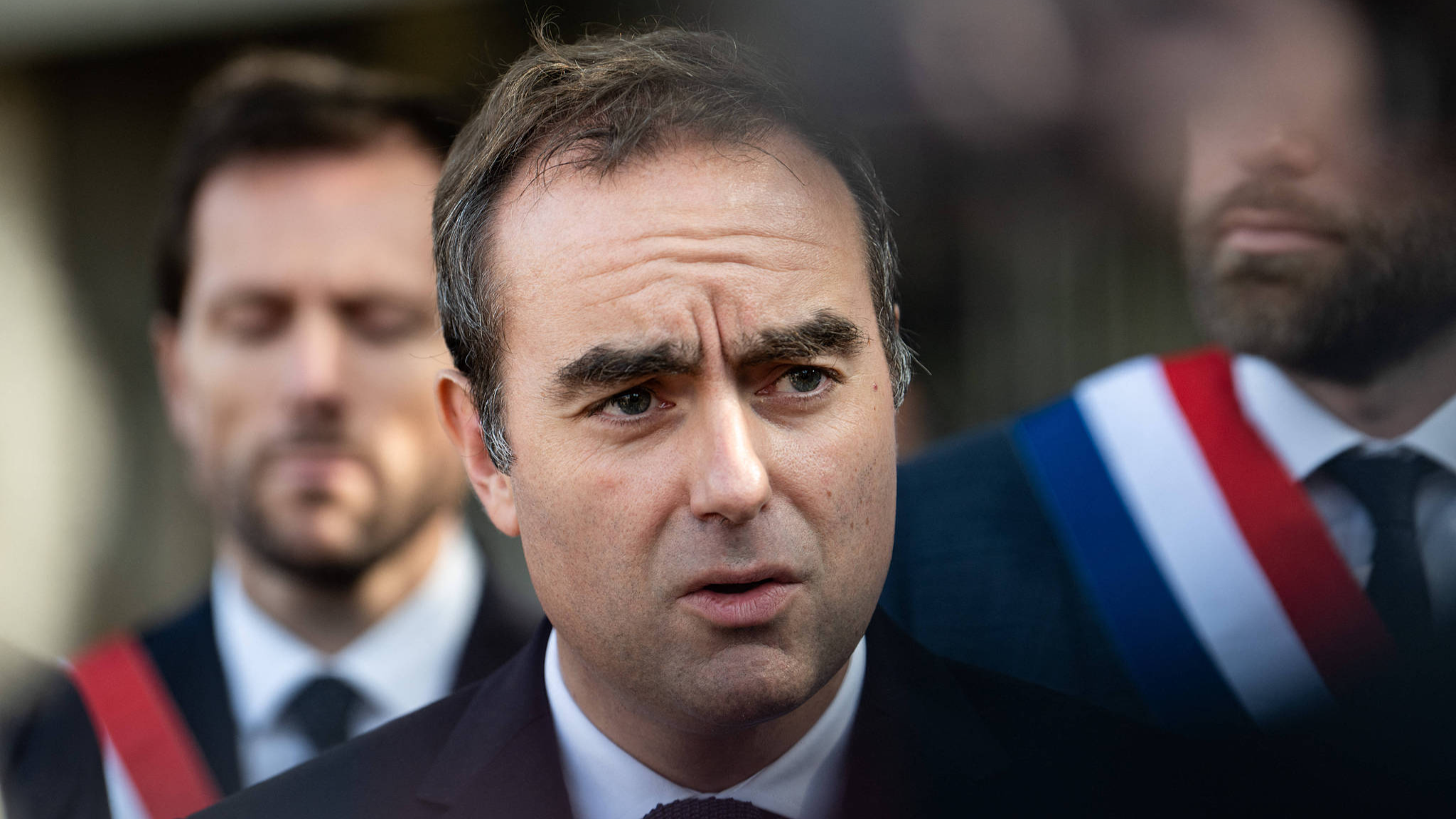 French Prime Minister Sebastien Lecornu speaks to journalists after a visit to a police station in Hay-les-Roses, on the southern outskirts of Paris, France, on October 11, 2025. /VCG