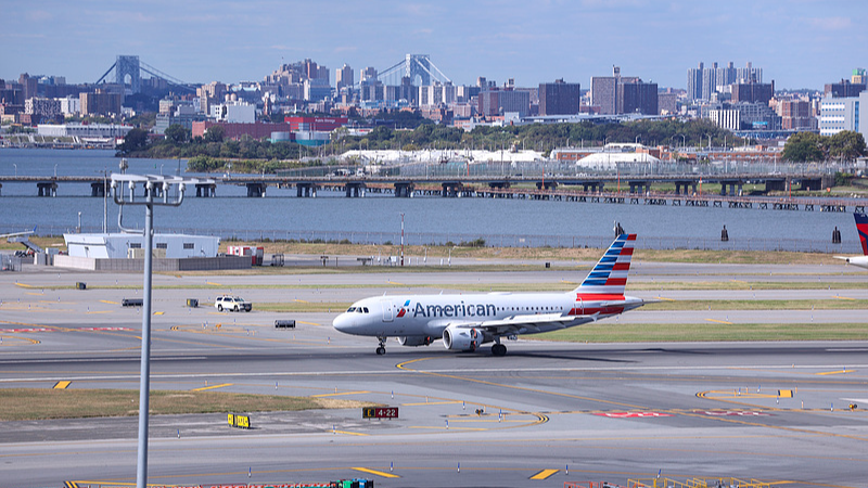 Airplanes on the tarmac at LaGuardia Airport in Queens borough, New York City, U.S., October 10, 2025. /VCG