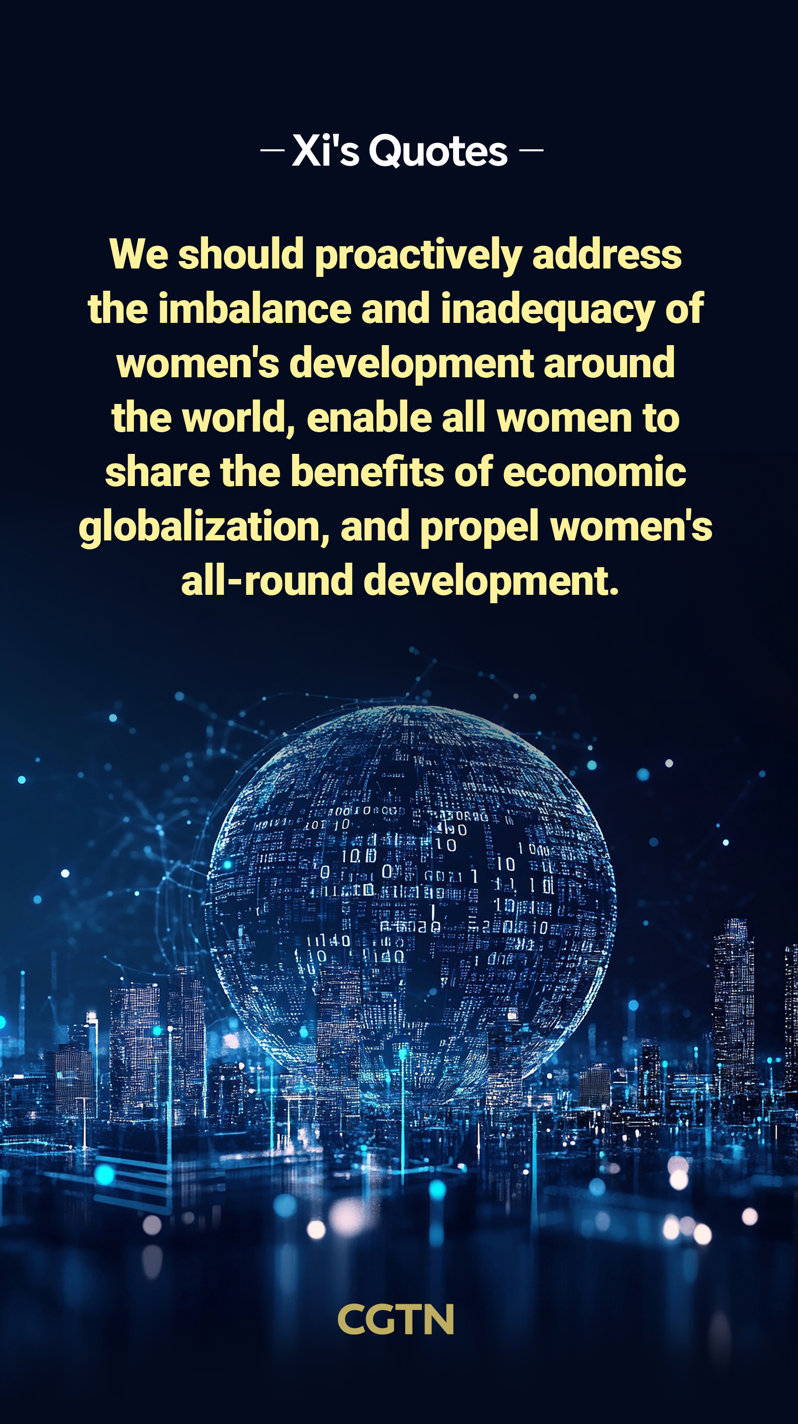 President Xi Jinping's key quotes at Global Leaders' Meeting on Women