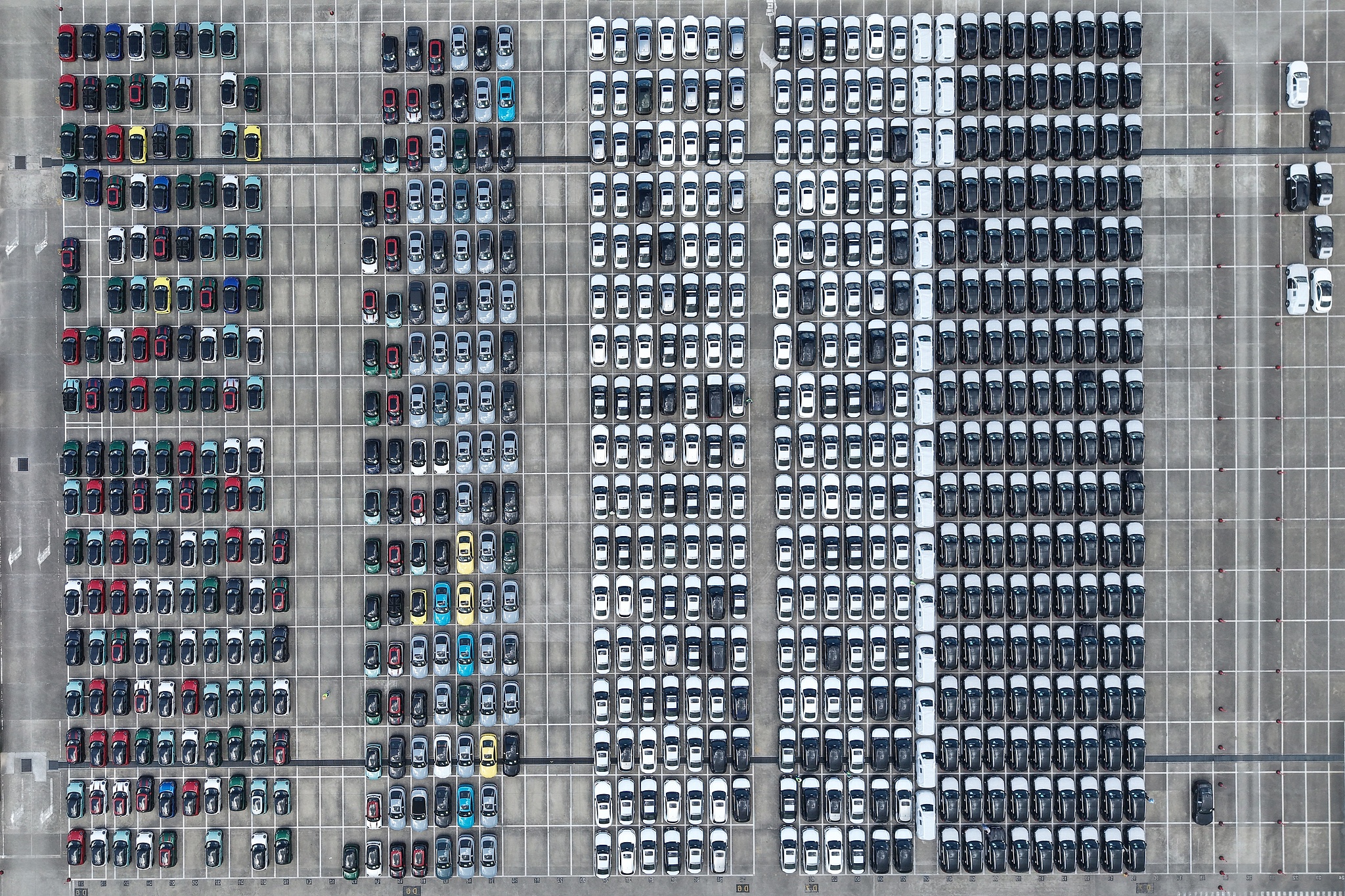 NEVs are ready to be exported at a port in Shanghai, China, October 14, 2025. /VCG