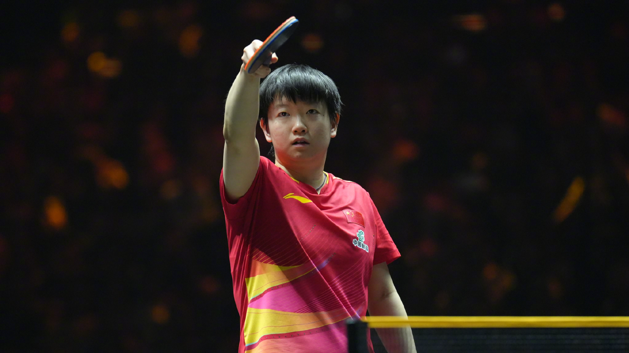 China's Sun Yingsha gestures during a match against South Korea's Shin Yubin in the women's semifinals at the Asian Table Tennis Team Championships in Bhubaneswar, India, October 14, 2025. /Weibo