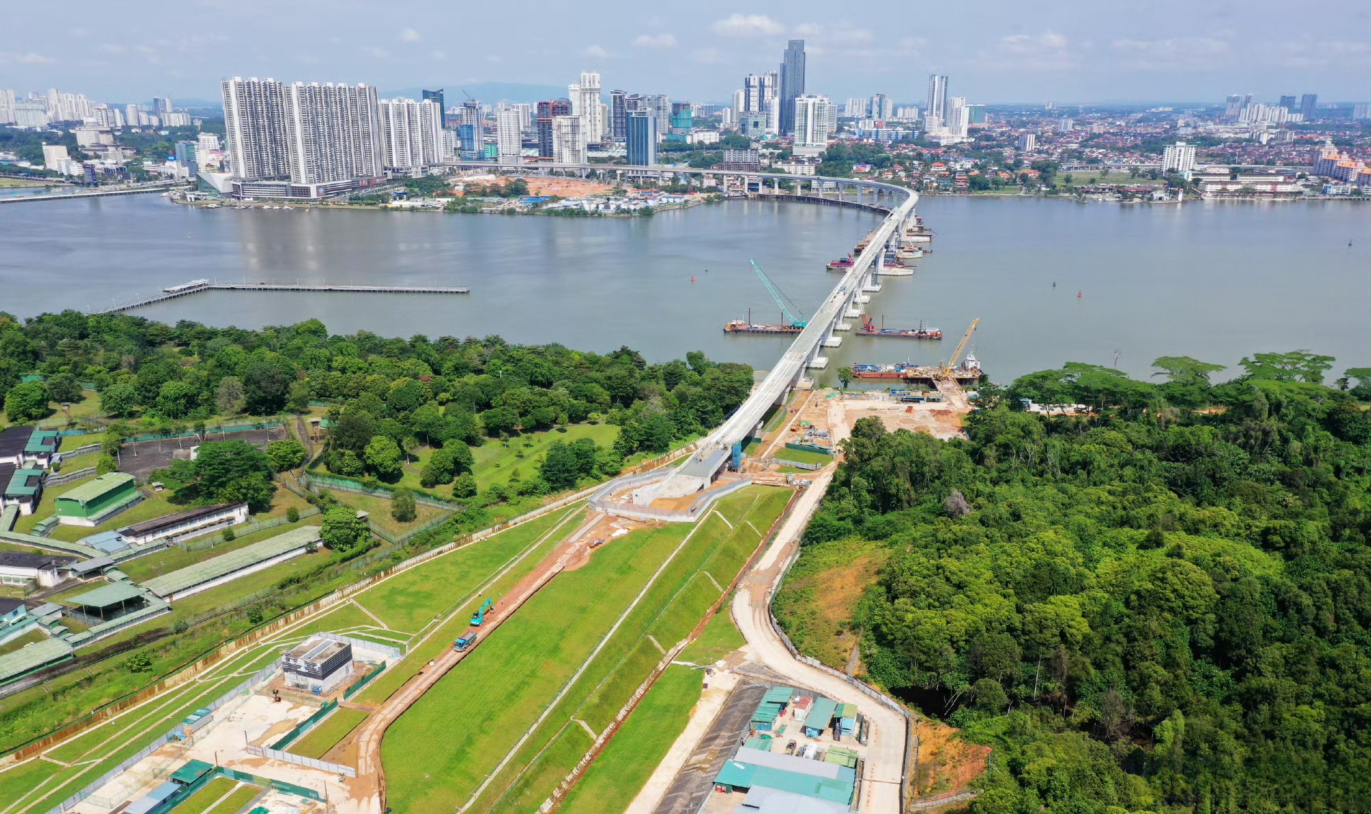 The construction site of Johor Bahru – Singapore Rapid Transit System Link. /China Communications Construction
