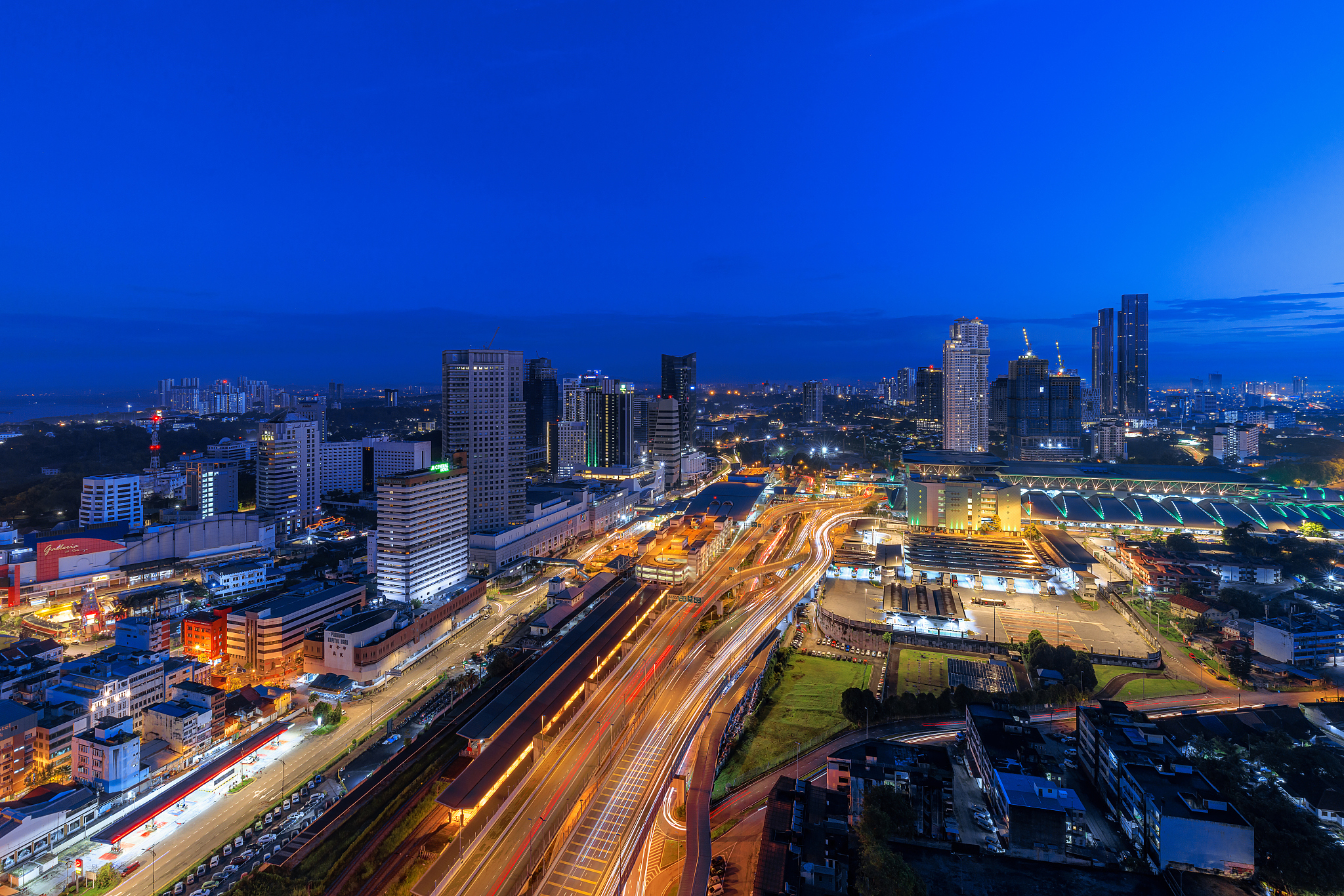 The night view of Johor Bahru, Malaysia. /VCG