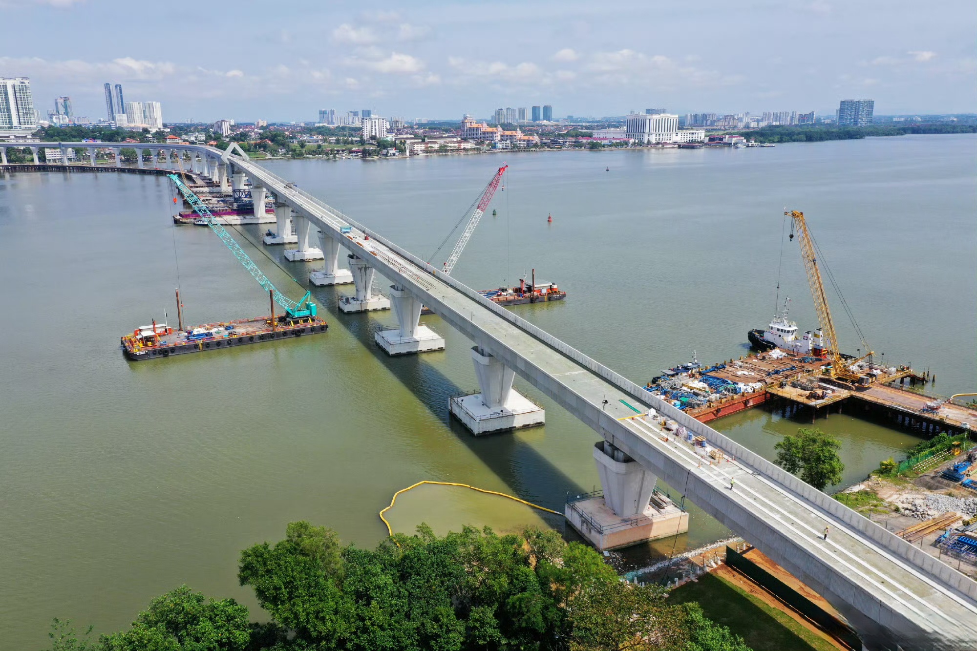 The construction site of Johor Bahru – Singapore Rapid Transit System Link. /China Communications Construction