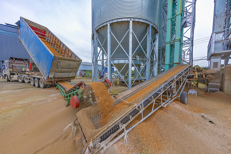 Drying equipment seen in operation at a family farm in Siyang County, Suqian City, Jiangsu Province, October 16, 2025. /VCG