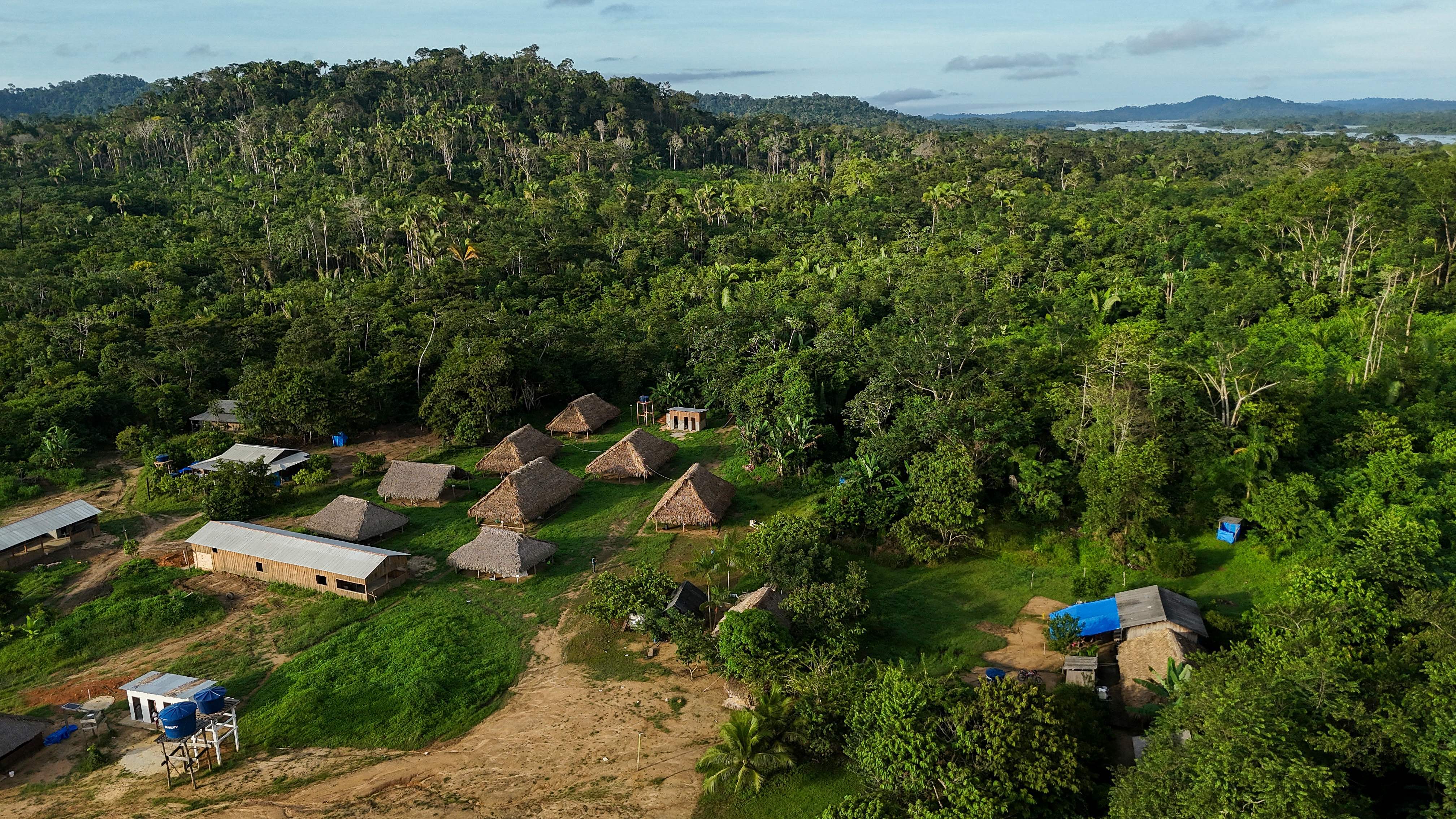 An aerial view of the village of Ita'aka on the Koatinemo Indigenous Land in the Amazon rainforest, Para State, Brazil, June 11, 2025. /VCG