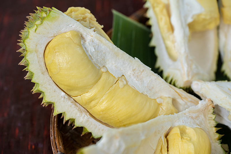 An open Thai durian, Thailand. /VCG