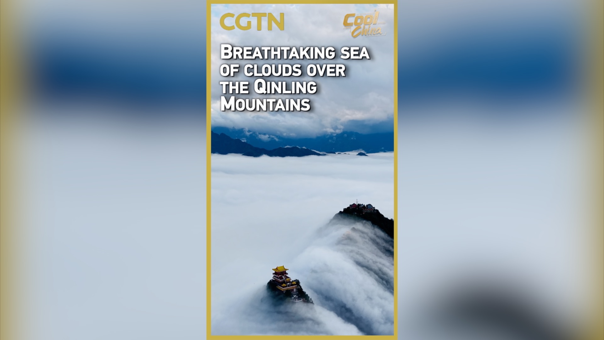 Breathtaking sea of clouds over the Qinling Mountains