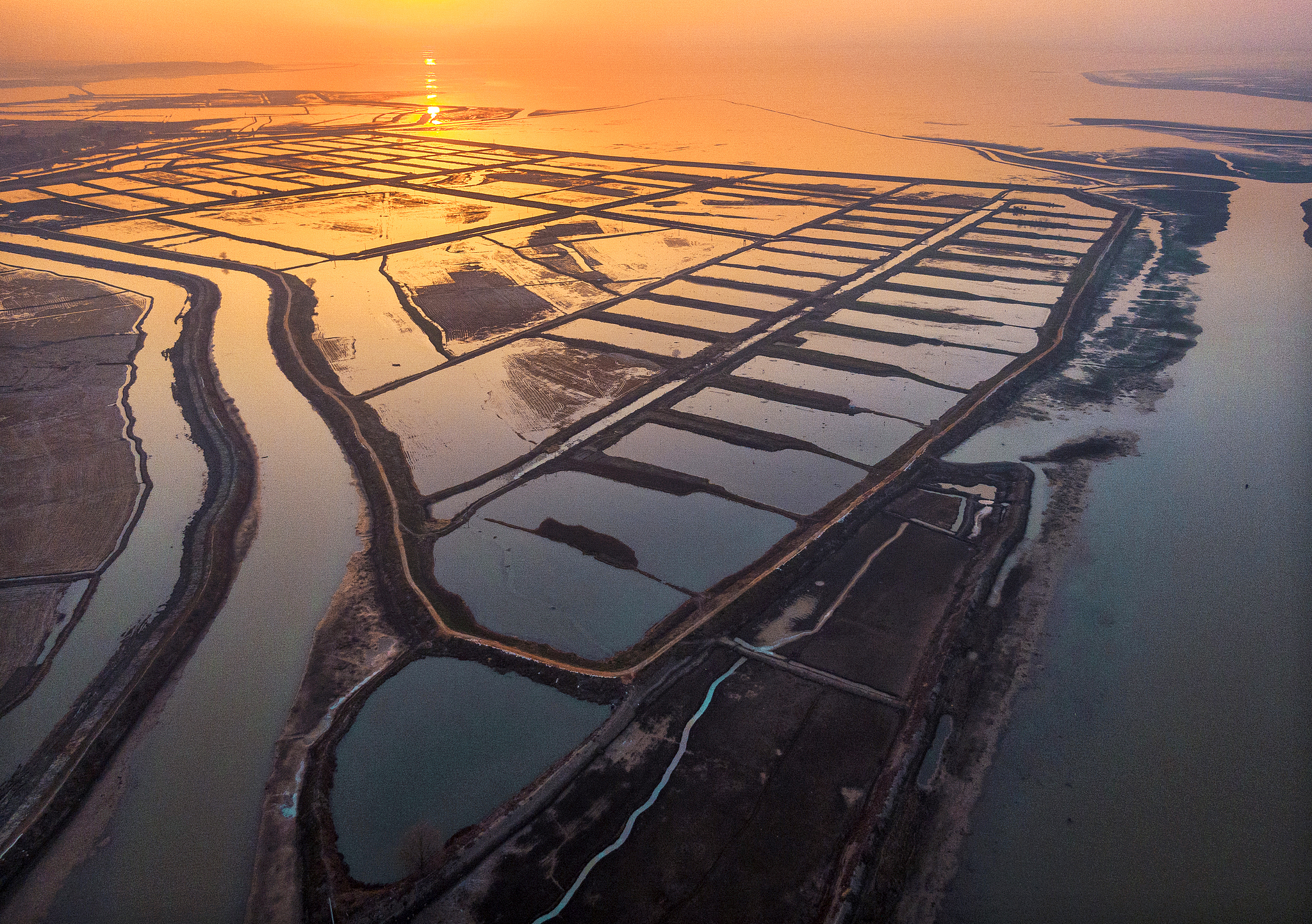 The Longgan Lake Wetland, Hubei Province, central China, January 15, 2021. /VCG