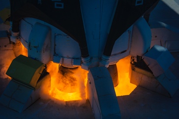 The static ignition test of Zhuque-3 reusable rocket at a commercial launch site in northwest China, October 18, 2025. /LandSpace