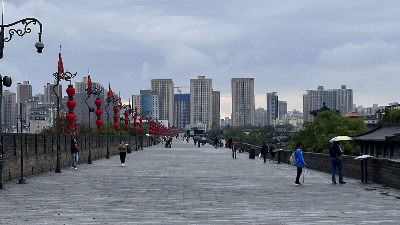 A view atop the Xi'an City Wall, October 12, 2025. /Ankit Prasad