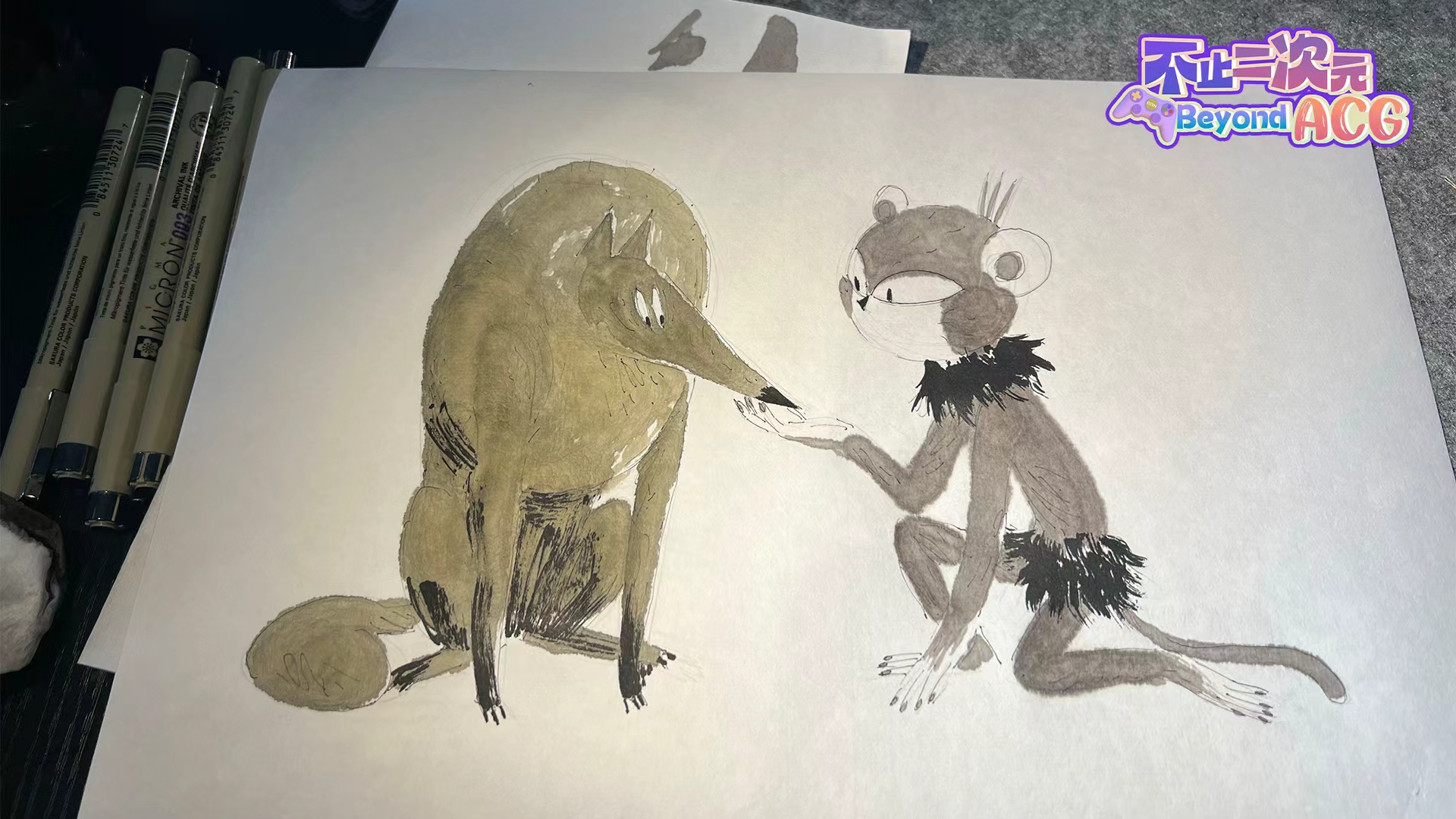 A painting of the monkey 