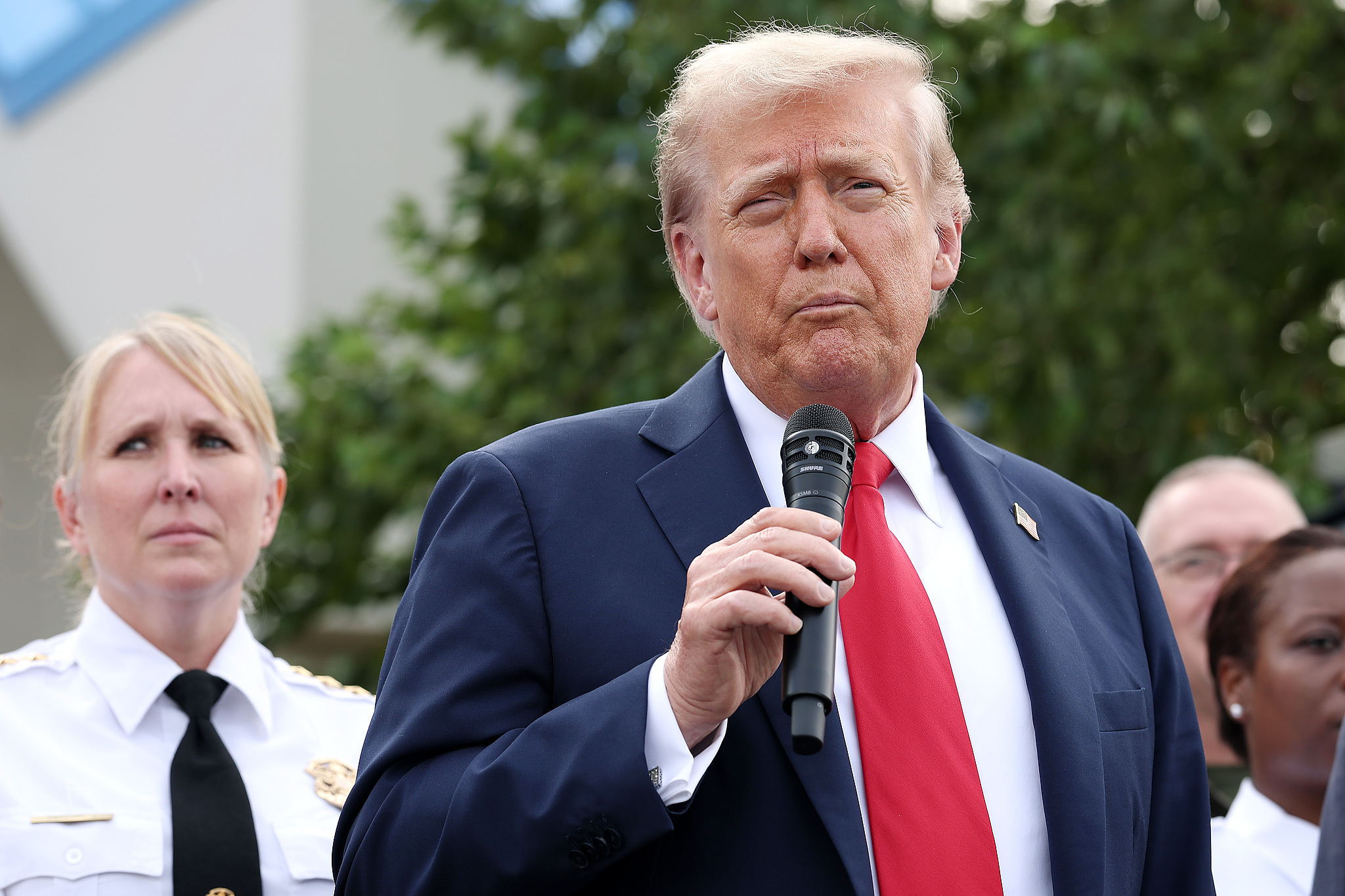 U.S. President Donald Trump visits the U.S. Park Police Anacostia Operations Facility in Washington, D.C., August 21, 2025. /VCG