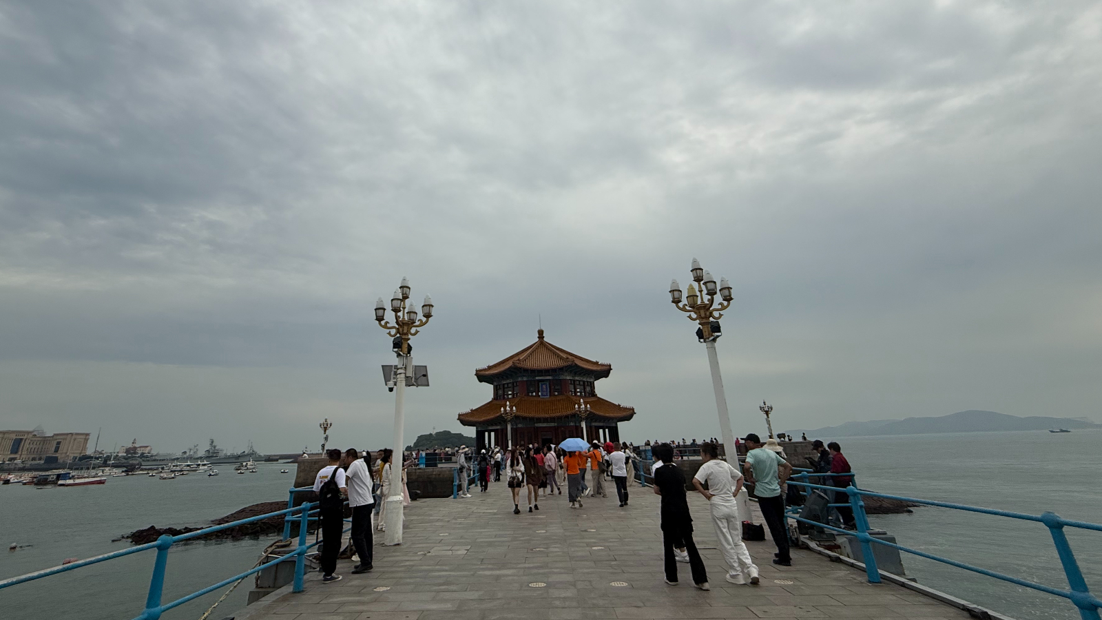 The iconic Huilan Pavilion stands at the end of Qingdao's historic Zhanqiao Pier, a landmark stretching into the Yellow Sea since the late 19th century, Qingdao, Shandong Province, China, September 2025. Zaruhi Poghosyan /CGTN