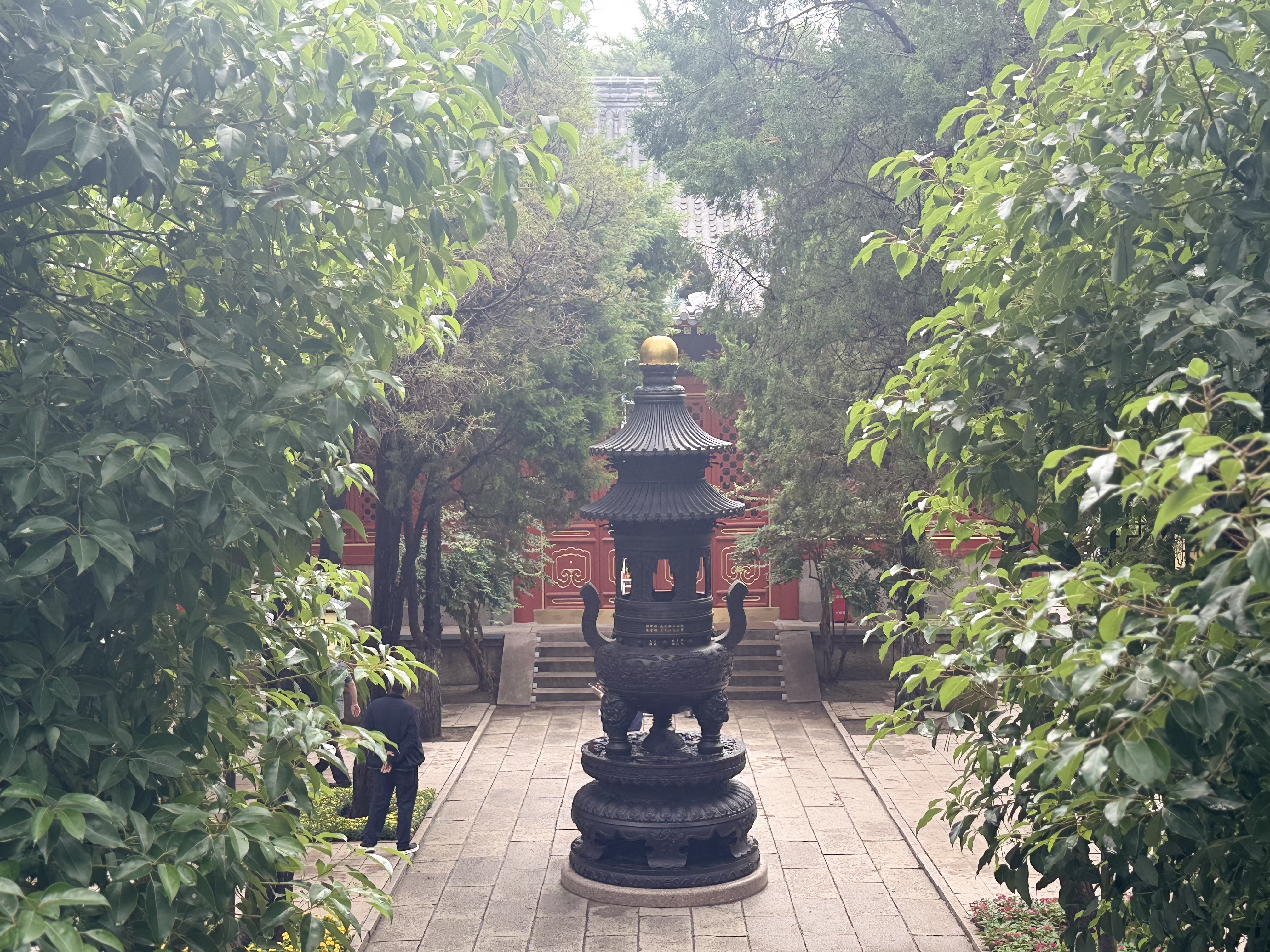 A traditional incense cauldron resembling a small pagoda at Zhanshan Temple in Qingdao, Shandong Province, China, September 2025. Zaruhi Poghosyan /CGTN