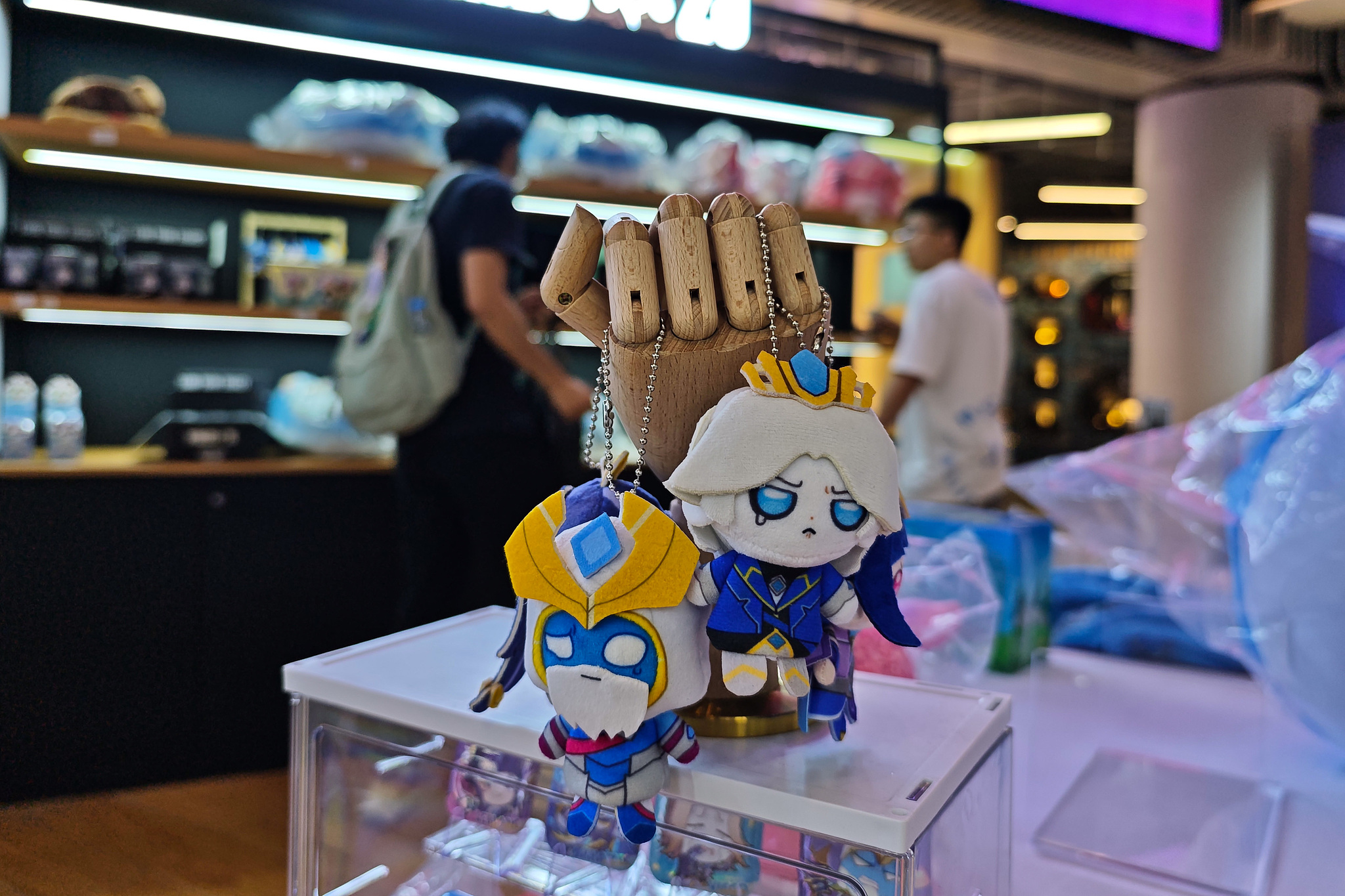 Two League of Legends character plushies are displayed in Shanghai, east China, October 13, 2025. /VCG